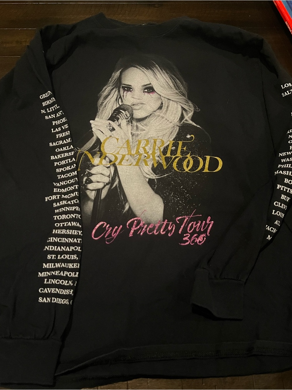Carrie Underwood "Cry Pretty 360 Tour " 2019 Black Cotton T-Shirt Womens  Med M